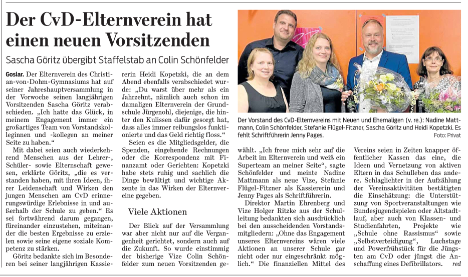 Der Elternverein hat einen neuen Vorstand